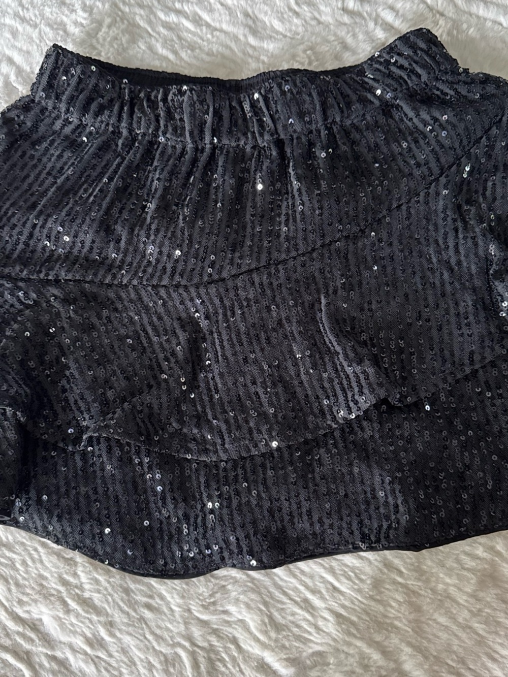 Abercrombie kids Black Sequin Tiered Mini Skirt